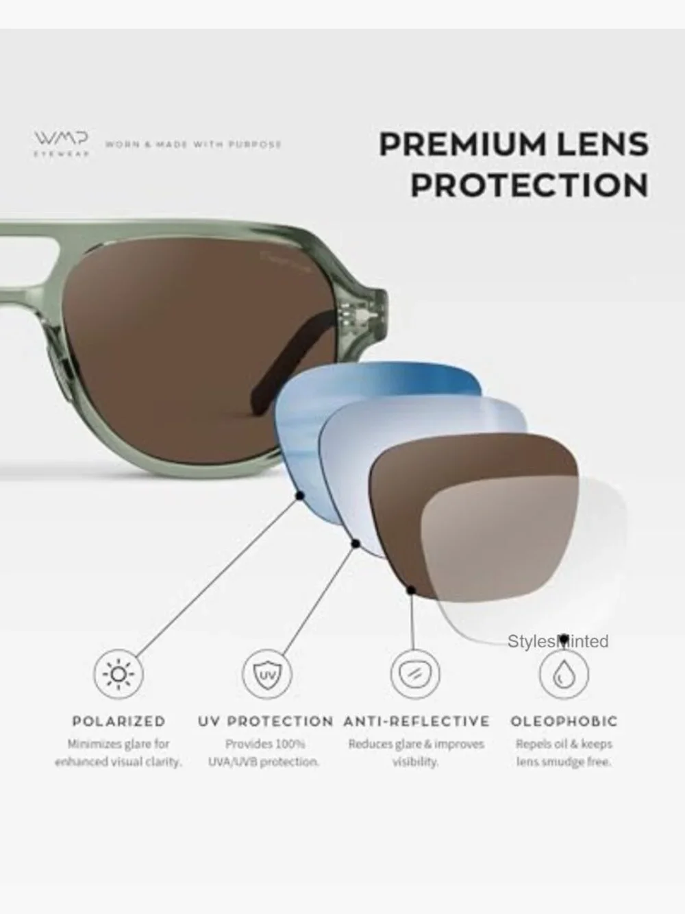 Men's Polarized Aviator Sport Sunglasses Anti-Glare Lightweight Pickleball